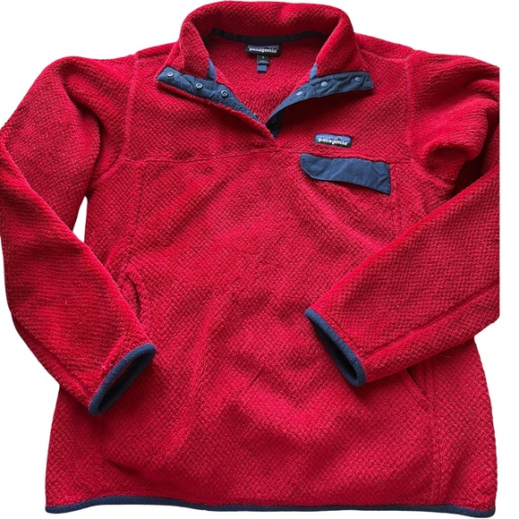 Patagonia Sweaters - Patagonia Scarlet Fleece with Navy Trim